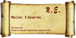 Meier Edvarda névjegykártya